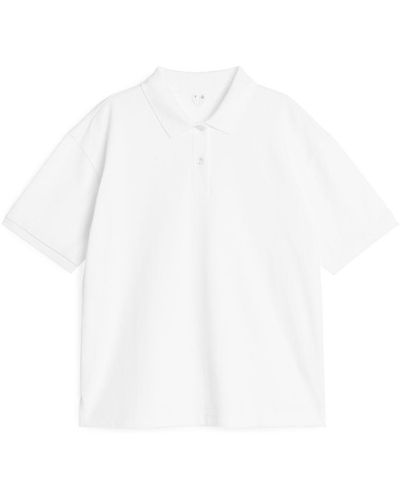 ARKET Short-sleeve Piqué Polo Shirt - White