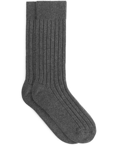 ARKET Cashmere Rib Socks - Grey