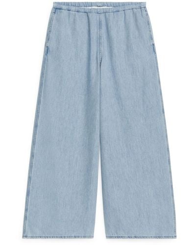 ARKET Wide Denim Trousers - Blue