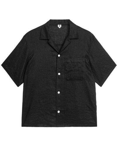 ARKET Linen Resort Shirt - Black