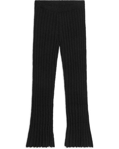 ARKET Ribbed Bouclé Trousers - Black