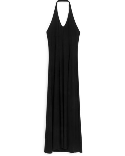 ARKET Halterneck Midi Dress - Black