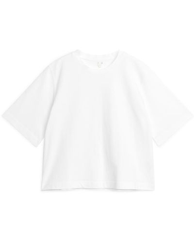 ARKET Schweres, Kastiges T-Shirt - Weiß