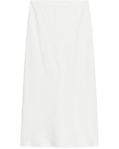 ARKET Linen Blend Skirt - White