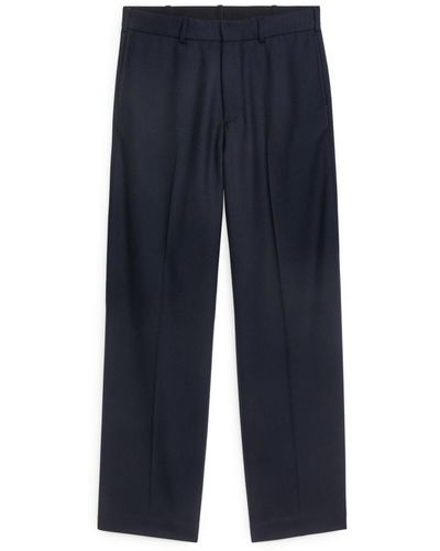 ARKET Straight-fit Twill Trousers - Blue