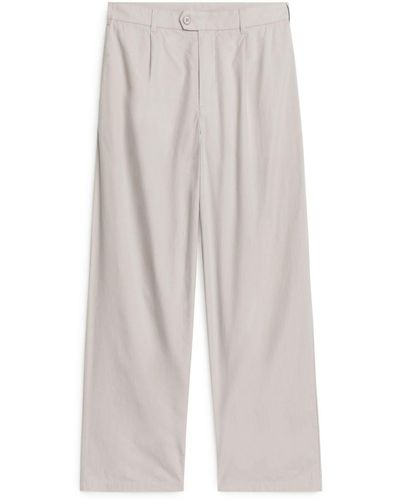 ARKET Loose-fit Cotton Trousers - White