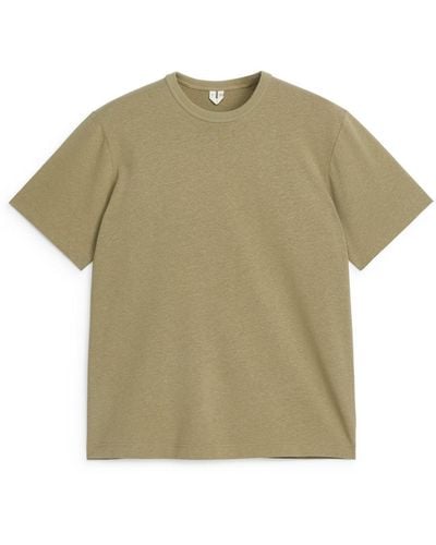 ARKET Cotton Linen T-shirt - Green