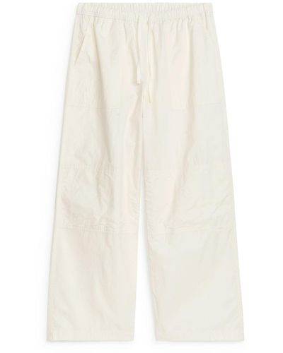ARKET Washed Cotton Trousers - White