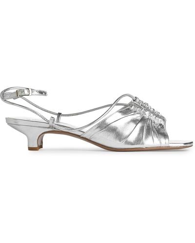 ARKET Heeled Leather Sandals - White