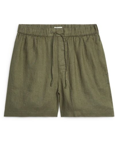 ARKET Linen Shorts - Green