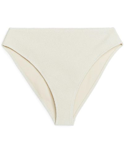 ARKET Mid Waist Crinkle Bikini Bottom - White