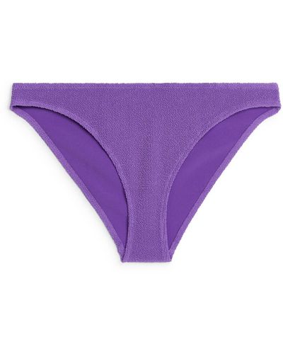 ARKET Low Waist Crinkle Bikini Bottom - Purple