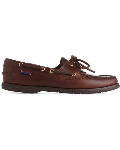 Sebago Victory Waxy Boat Shoes - Brown