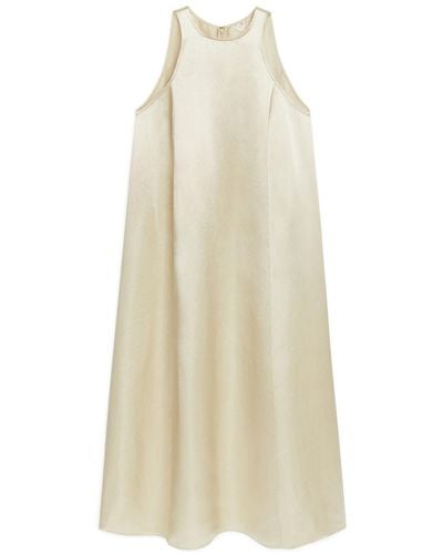 ARKET Satin Slip Dress - White