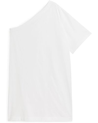 ARKET One Shoulder T-shirt Dress - White