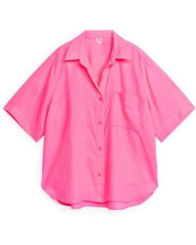 ARKET Linen Resort Shirt - Pink