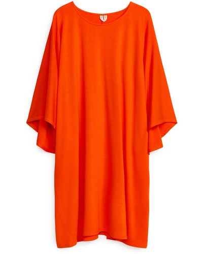 ARKET Lyocell Jersey Dress - Orange