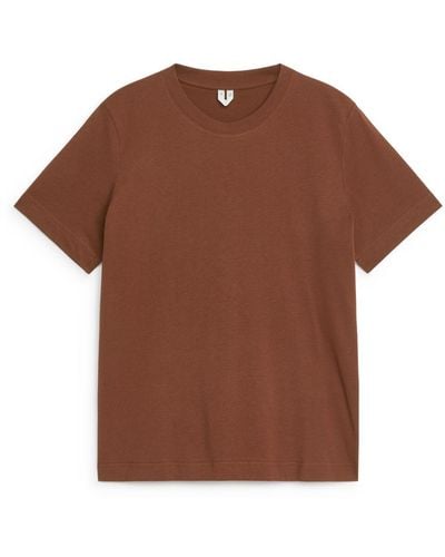 ARKET Crew-neck T-shirt - Brown