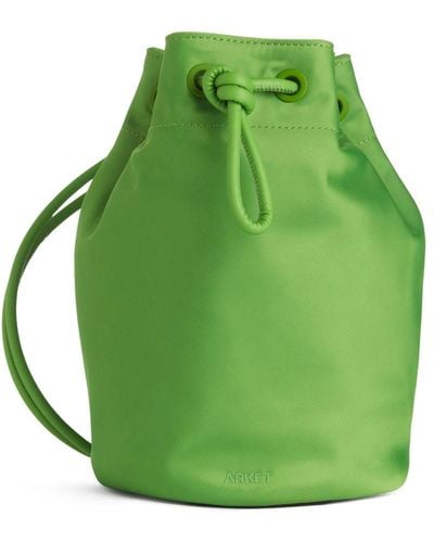 ARKET Nylon Mini Bucket Bag - Green
