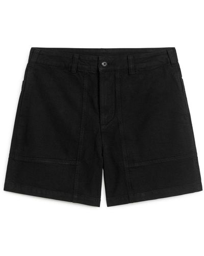 ARKET Cotton Utility Shorts - Black