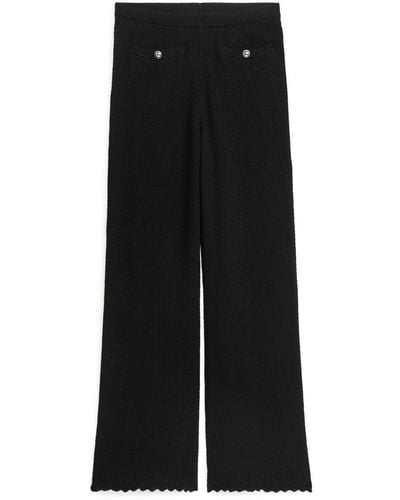 ARKET Knitted Cotton Trousers - Black