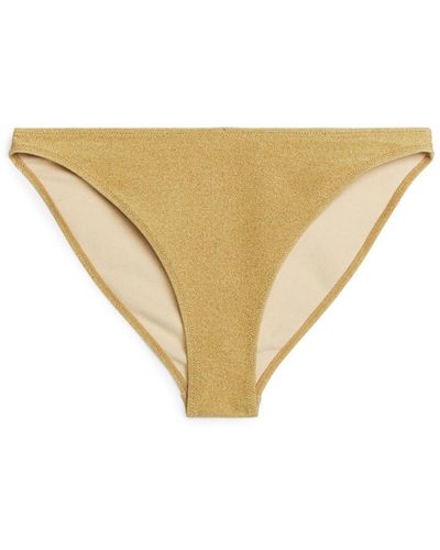 ARKET Glitzernde Bikinihose Mit Mittelhohem Bund - Natur