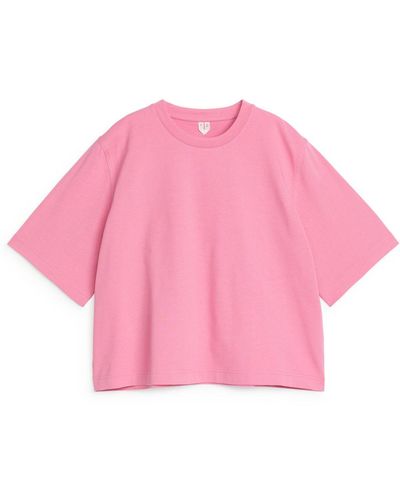 ARKET Heavyweight Boxy T-shirt - Pink