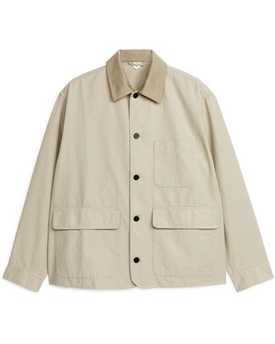 ARKET Cotton Shirt Jacket - Natural