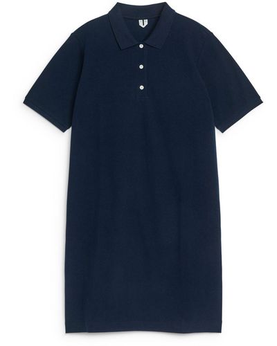 ARKET Piqué Polo Dress - Blue