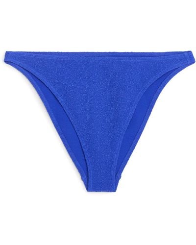 ARKET High-waist Textured Bikini Briefs - Blue