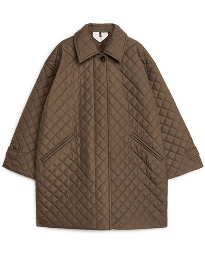 ARKET Oversized Quilted Coat - Brown