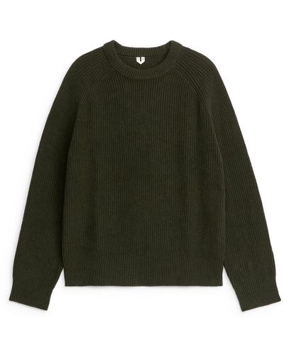 ARKET Pullover Aus Leinen Und Baumwolle - Grün