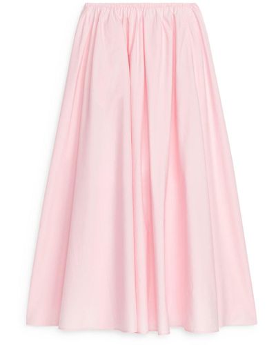 ARKET A-line Cotton Skirt - Pink