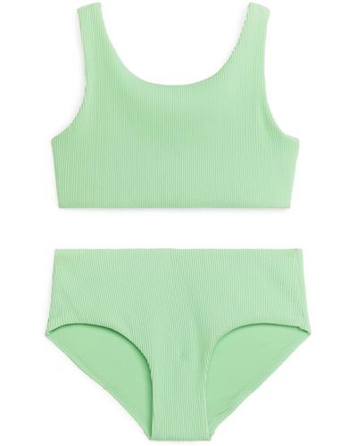 ARKET Seersucker Bikini Set - Green