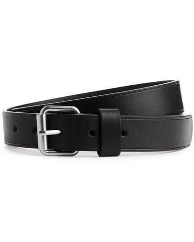 ARKET Slim Leather Belt - Black