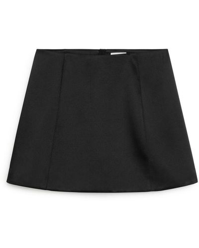 ARKET Satin Mini Skirt - Black