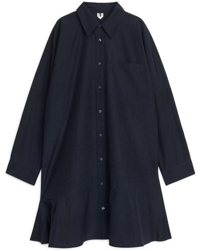 ARKET Peplum Shirt Dress - Blue