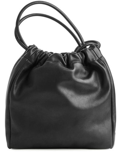 ARKET Soft Leather Bucket Bag - Black