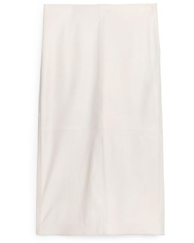 ARKET Leather Skirt - White