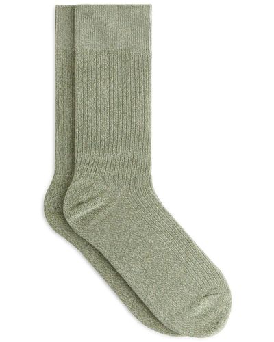 ARKET Gerippte Socken Aus Supima-Baumwolle - Grün