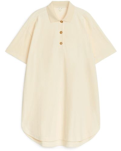 ARKET Piqué Polo Dress - White