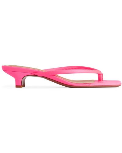 ARKET Slip-on Satin Sandals - Pink