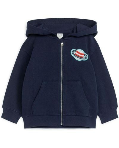 ARKET Embroidered Hoodie - Blue