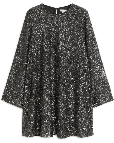 ARKET Sequin Mini Dress - Grey