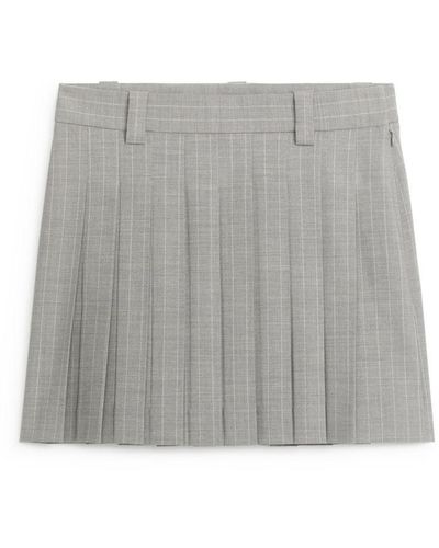 ARKET Pinstripe Mini Skirt - Grey