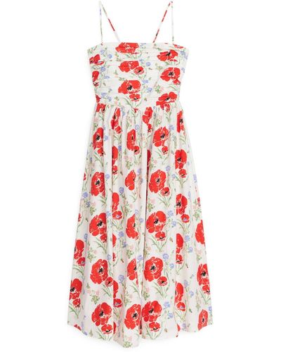 ARKET Printed Midi Dress - Red