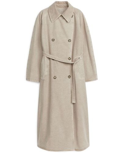 ARKET Garment-dyed Trench Coat - Natural