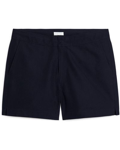 ARKET Seersucker Swim Shorts - Blue