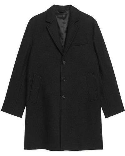 ARKET Melton Wool Coat - Black