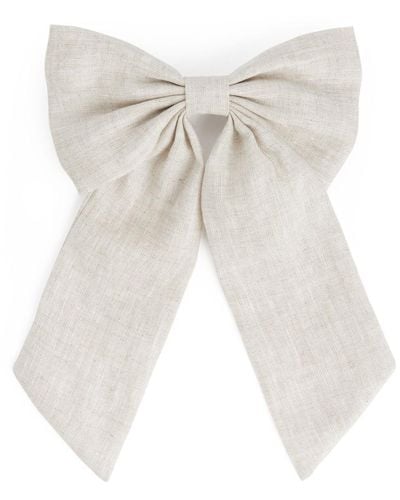 ARKET Linen Bow Hair Clip - White